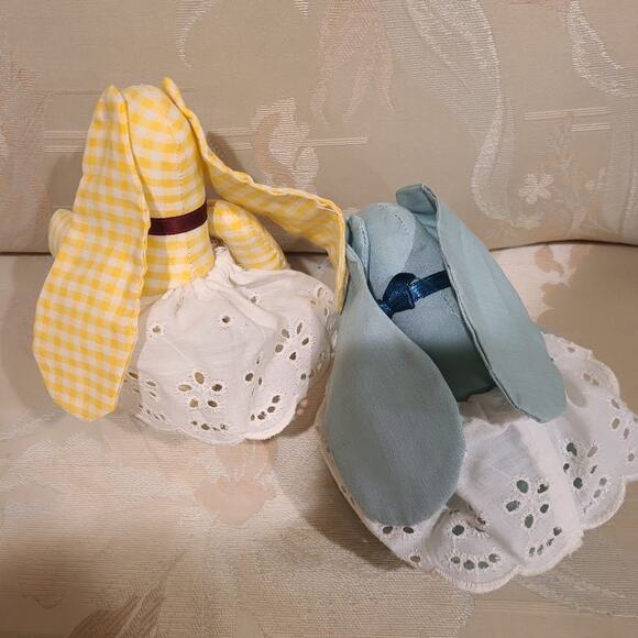 Handmade Cottagecore Easter Bunny Rabbit Lot Hand sewn Vintage - Picture 2 of 9